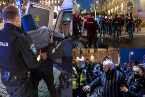 Sumaištis Vilniaus centre: policijai šūksniai „fašistai“, nenorėjusiam paklusti pareigūnams – sulaikymas