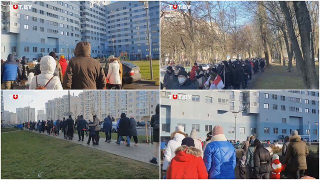 Tūkstančiai baltarusių vėl išėjo į gatves: sutelktos „Omon“ pajėgos, atvyko ir speciali technika