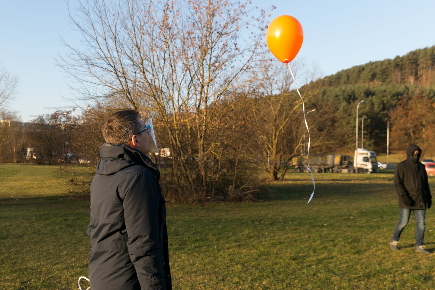 Parengiamasis skrydis: leidžiamas signalinis balionas.<br> T. Bauro nuotr.