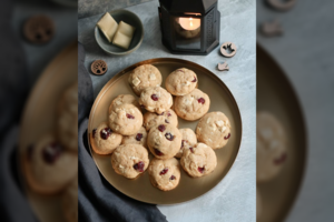 Sausainiai su baltuoju šokoladu ir spanguolėmis: greita, paprasta, skanu