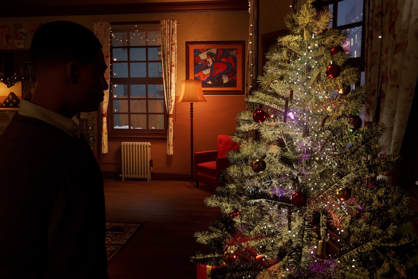  Kalėdiškas Niujorkas. Vaizdai iš žaidimo „Spider-Man: Miles Morales“.
