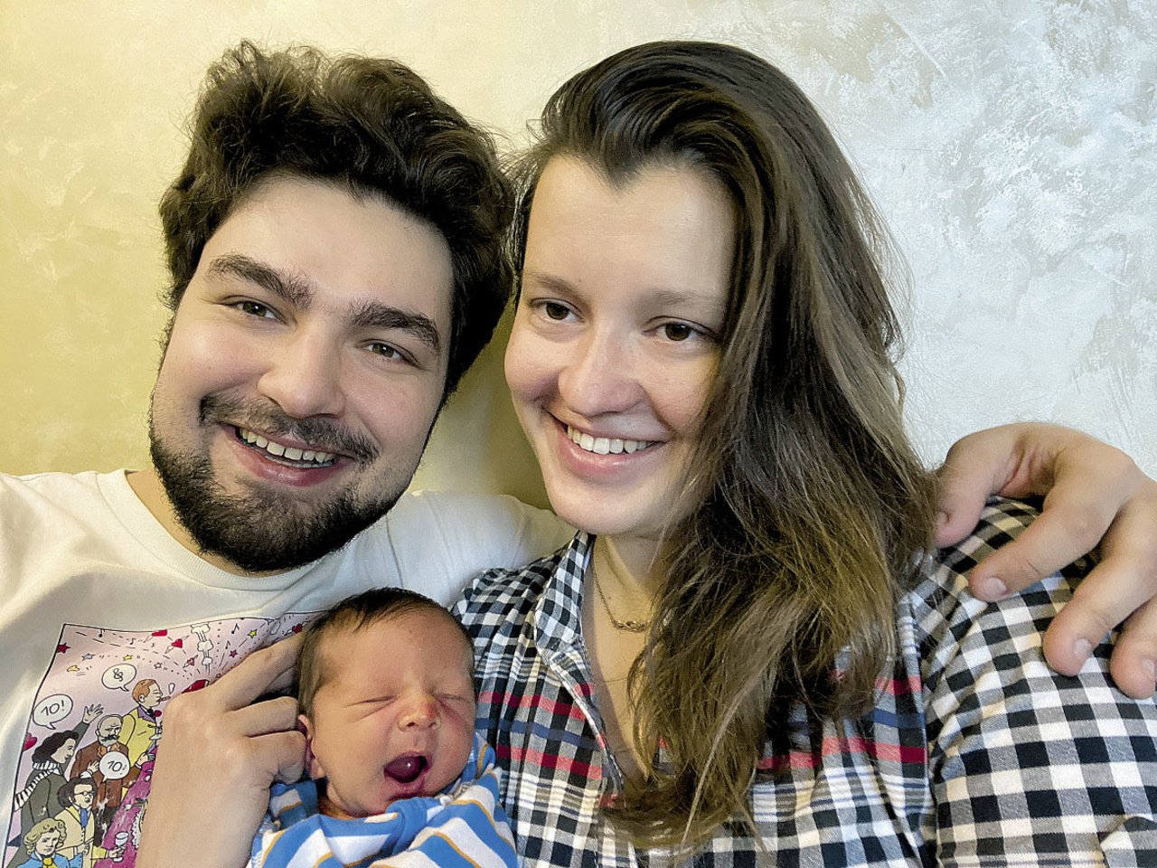 Lukas Geniušas su žmona Anna Geniušiene ir sūnumi.<br> Asmeninio albumo nuotr.
