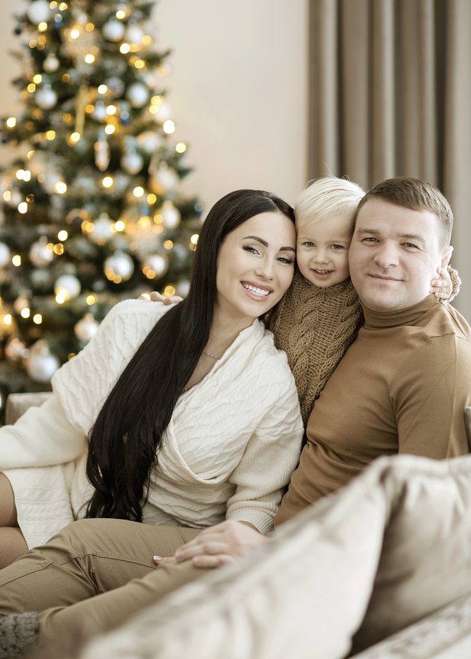 Greta Lebedeva su vyru Aleksandru ir sūnumi Eldaru.<br> A.Razauskienės nuotr.