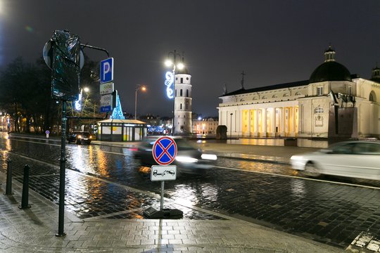  Vilniaus centras Kūčių vakarą.<br> T.Bauro nuotr.
