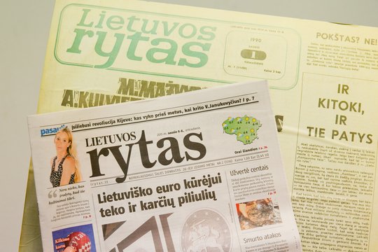 1990 m. išėjo pirmasis dienraščio „Lietuvos rytas“ numeris.<br>T.Bauro nuotr.