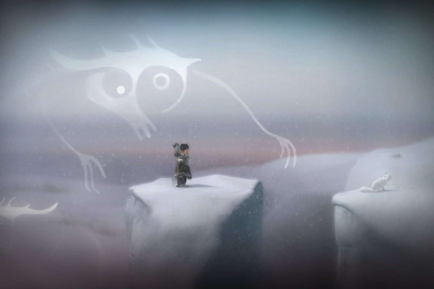  „Never Alone“ stilistiškai yra „platformeris“ su galvosūkio elementais, tematiškai – mitologinis žaidimas.<br> Žaidimo ekrano nuotr.