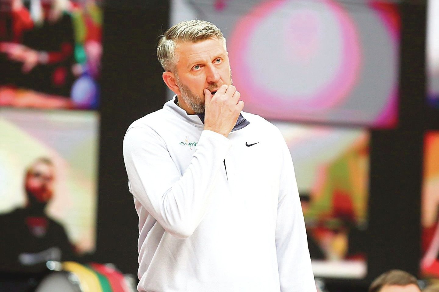 D.Maskoliūno treniruojamos vyrų krepšinio rinktinės laukia dideli iššūkiai.<br>T.Bauro nuotr.