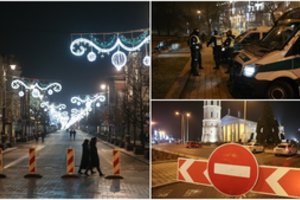 Lietuva pasitiko 2021-uosius: policijos postai, tuščios gatvės ir horizonte girdimi fejerverkai