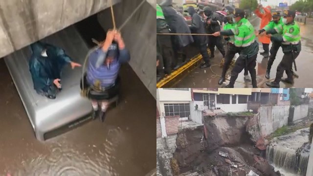 Stingdantys vaizdai: nufilmavo, kaip per potvynį iš skęstančio automobilio išgelbėtas vyras