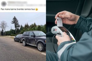Greičio matuoklį automobiliu užstatęs gyventojas sulaukė baudos: policija perspėjo ir kitus
