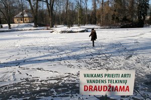 Į tvenkinį Šiauliuose įlūžusį keturkojį gelbėjo ugniagesiai