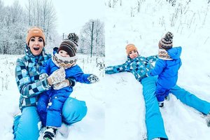„TV pagalbos“ žvaigždė Gerda Žemaitė su ūgtelėjusiu sūnumi pasinėrė į žiemos linksmybes