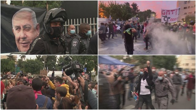 Izraelyje negęsta protestai: nešini fakelais demonstrantai susirinko prie premjero namų