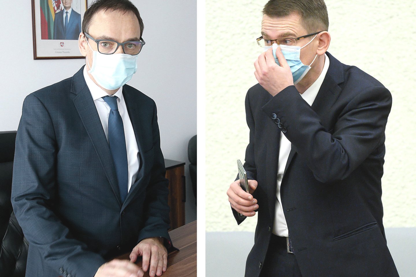 Nacionalinio visuomenės sveikatos centro vadovas R.Petraitis (kairėje) nesutinka su ministro A.Dulkio kritika.