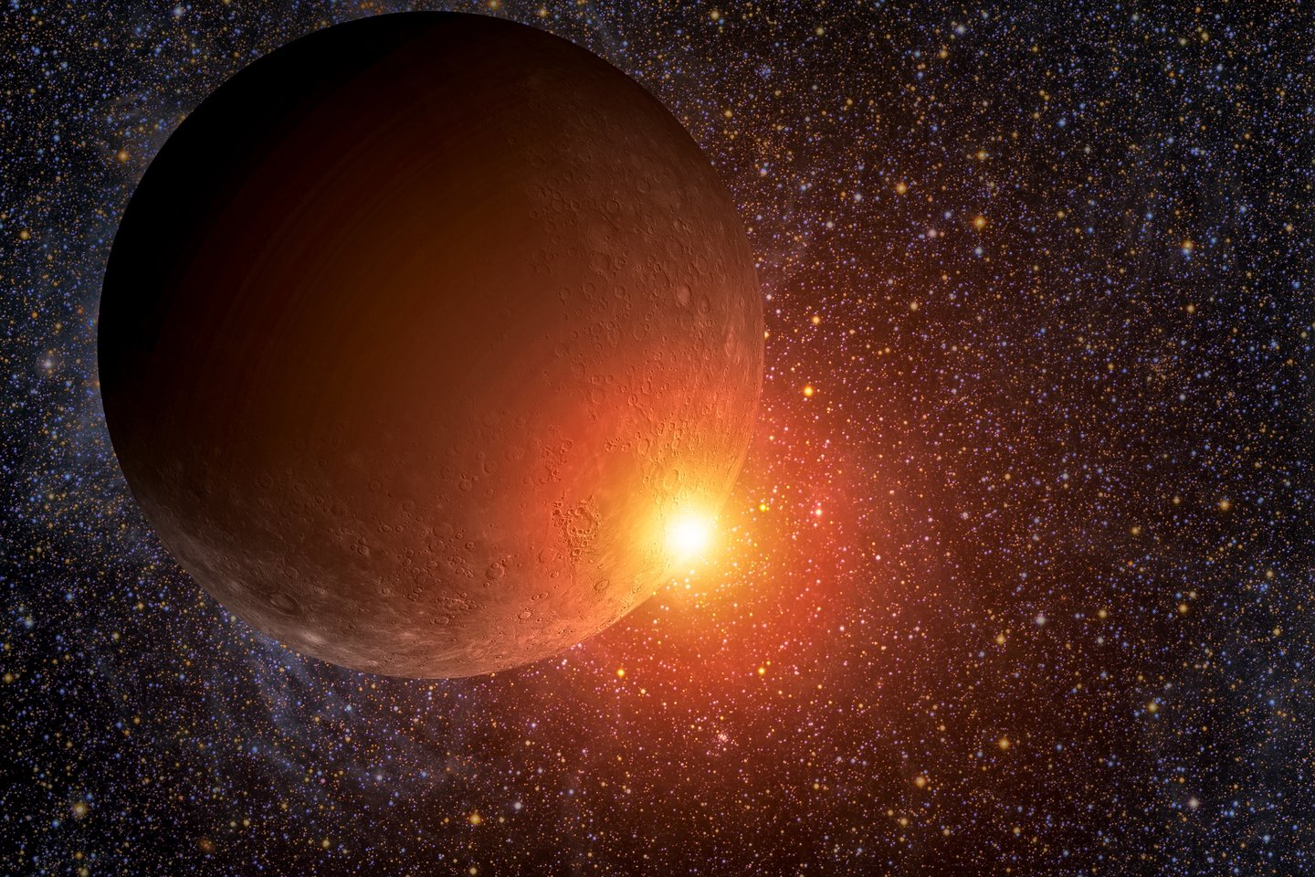  Arčiausiai Saulės esančią planetą daugybę metų tyrinėjo ne vienas erdvėlaivis. Tai leido mokslininkams sužinoti ne vieną įdomų faktą apie šią mažą planetą.<br> 123rf iliustr.