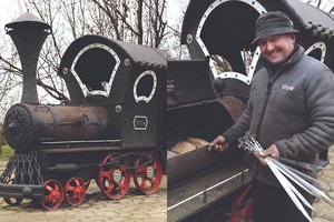 Suvalkiečio kieme stovintis garvežys glumina užsukusius svečius