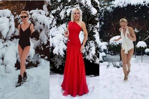 62-ejų A. Bunikienė pasipuošė maudymosi kostiumėliu ir parodė, kaip grūdinasi