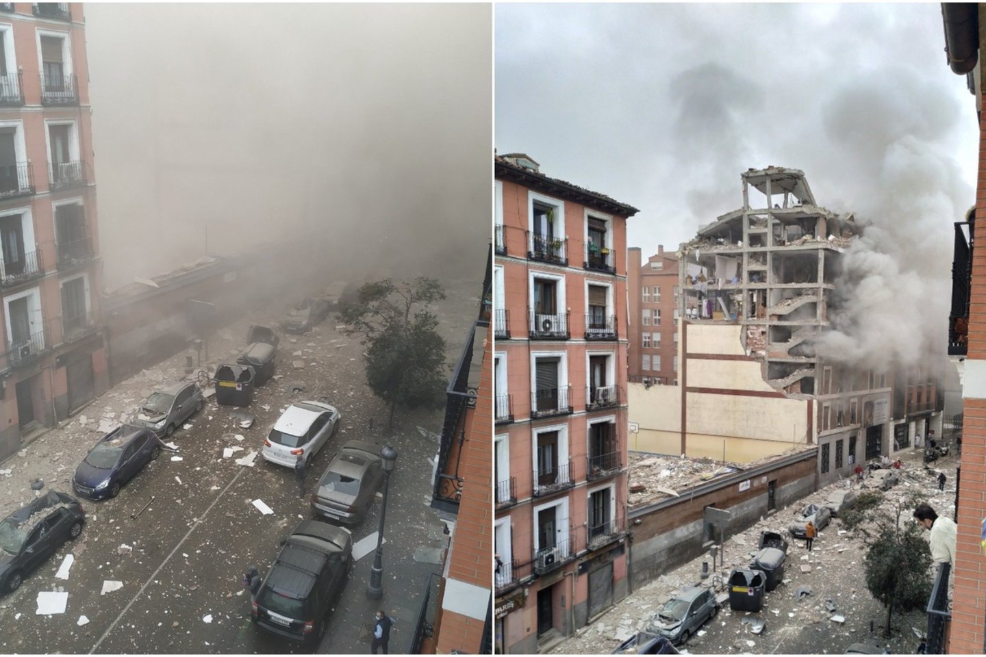 Madride nugriaudėjo galingas sprogimas.<br> Lrytas.lt koliažas.