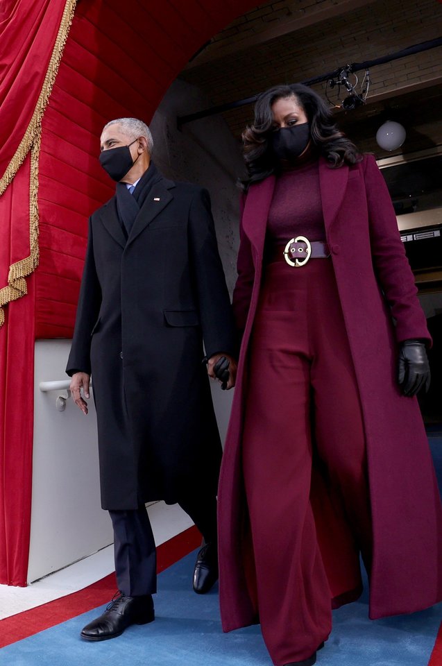  Michelle Obama su vyru Baracku.<br> Scanpix nuotr.