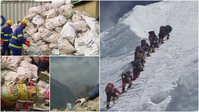 Iš Everesto kalno surinktas šiukšles numatyta paversti į meną – siunčia svarbią žinutę