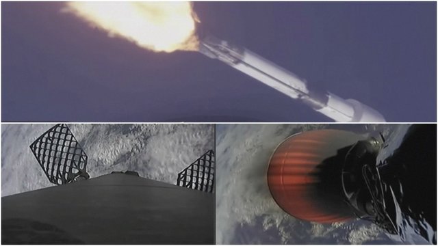 Užfiksuoti įspūdingi vaizdai: „SpaceX Falcon 9“ raketa įvykdė dar vieną sėkmingą misiją