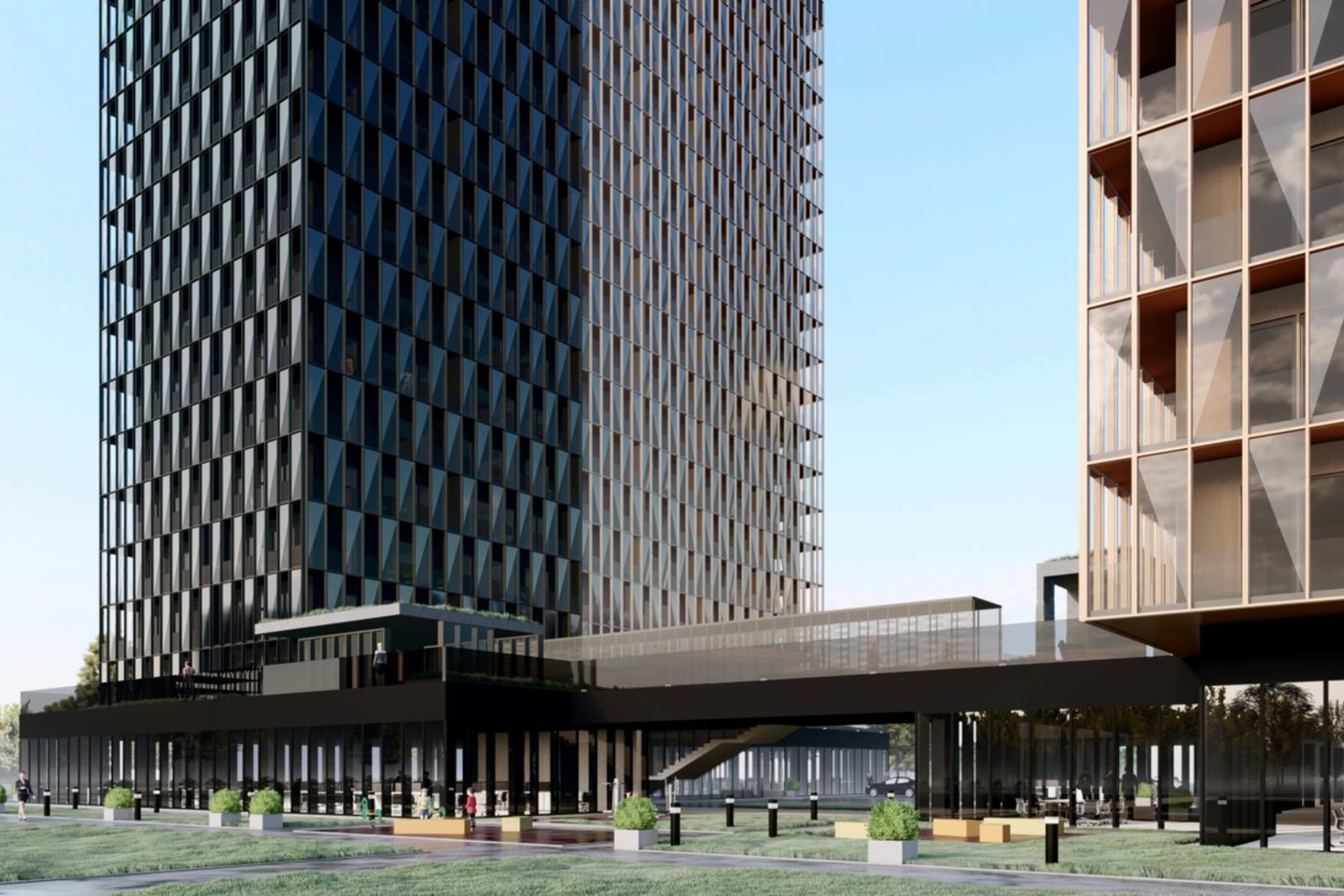 Nekilnojamojo turto (NT) plėtros UAB „Omberg“ Vilniuje suplanavo naują gyvenamųjų dangoraižių tipo modernų projektą „Skylum“, į kurį investuoja 28,5 mln. eurų.<br>Vizual.