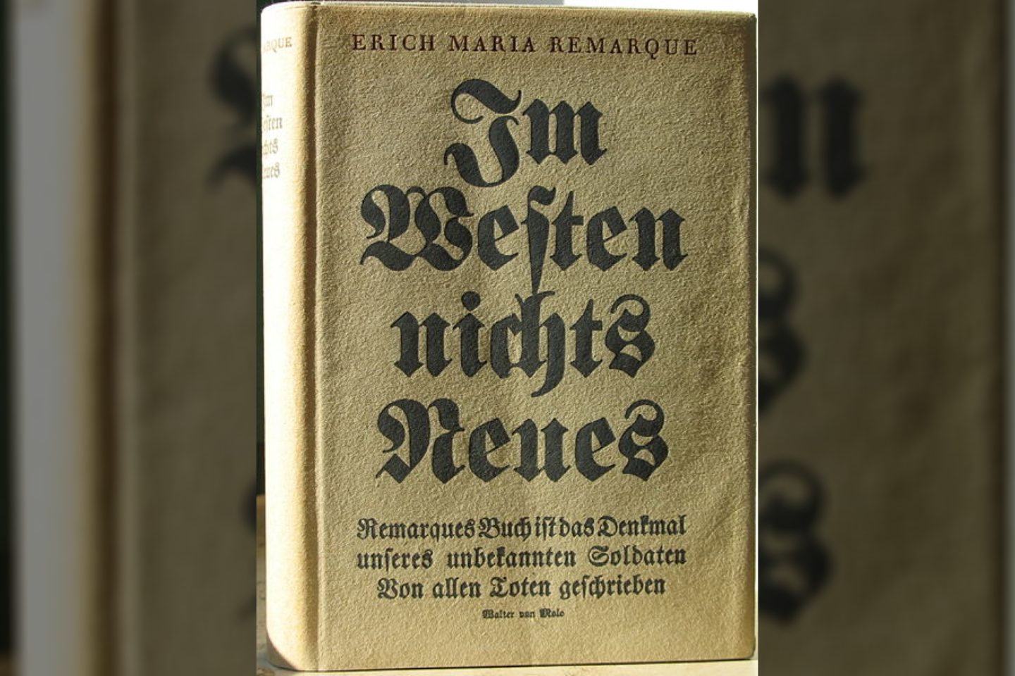 1929 m. Vokietijoje išleistas Ericho Marios Remarque’o romanas „Vakarų fronte nieko naujo“. Per 11 savaičių iš viso buvo parduota 450 tūkst. egzempliorių, ji tapo labiausiai perkama knyga per visą Vokietijos leidybos istoriją, tais pačiais metais išversta į 26 kalbas.