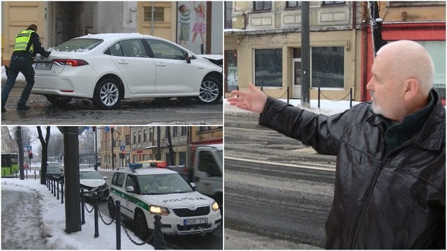 Įkaušęs ir Kaune avariją sukėlęs vairuotojas tikina, kad keliuose neslidu