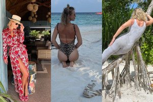 Rusijos TV žvaigždė Ksenija Sobčiak tobulą figūrą demonstruoja Maldyvuose