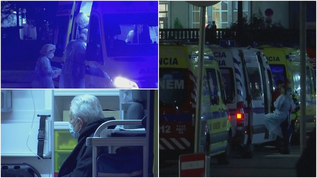 Pritrūkus lovų Portugalijos ligoninėje – COVID-19 pacientus laikė greitosios pagalbos automobiliuose 
