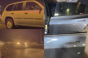 „Tesla“ nufilmavo į automobilį šaudantį pamišėlį: paleisti keturi šūviai