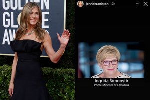 Jennifer Aniston pasidžiaugė moterimis politikoje: tarp jų – Ingrida Šimonytė