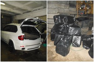 Patikrinus bedarbio „autoservisą“ Vilniuje, ten aptiktas kontrabandinių cigarečių sandėlis
