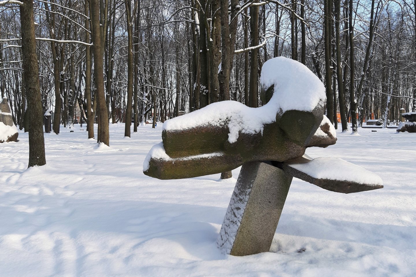  Skulptūrų parkas žiemą.<br> G.Pilaičio nuotr.