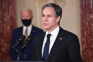 Naujasis JAV valstybės sekretorius A. Blinkenas per pokalbį telefonu spaudė Pekiną dėl uigūrų, Honkongo ir Tibeto