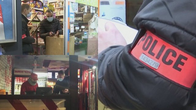 Komendanto valanda Prancūzijoje: pareigūnai tikrina parduotuves, kepyklėles, turgavietes