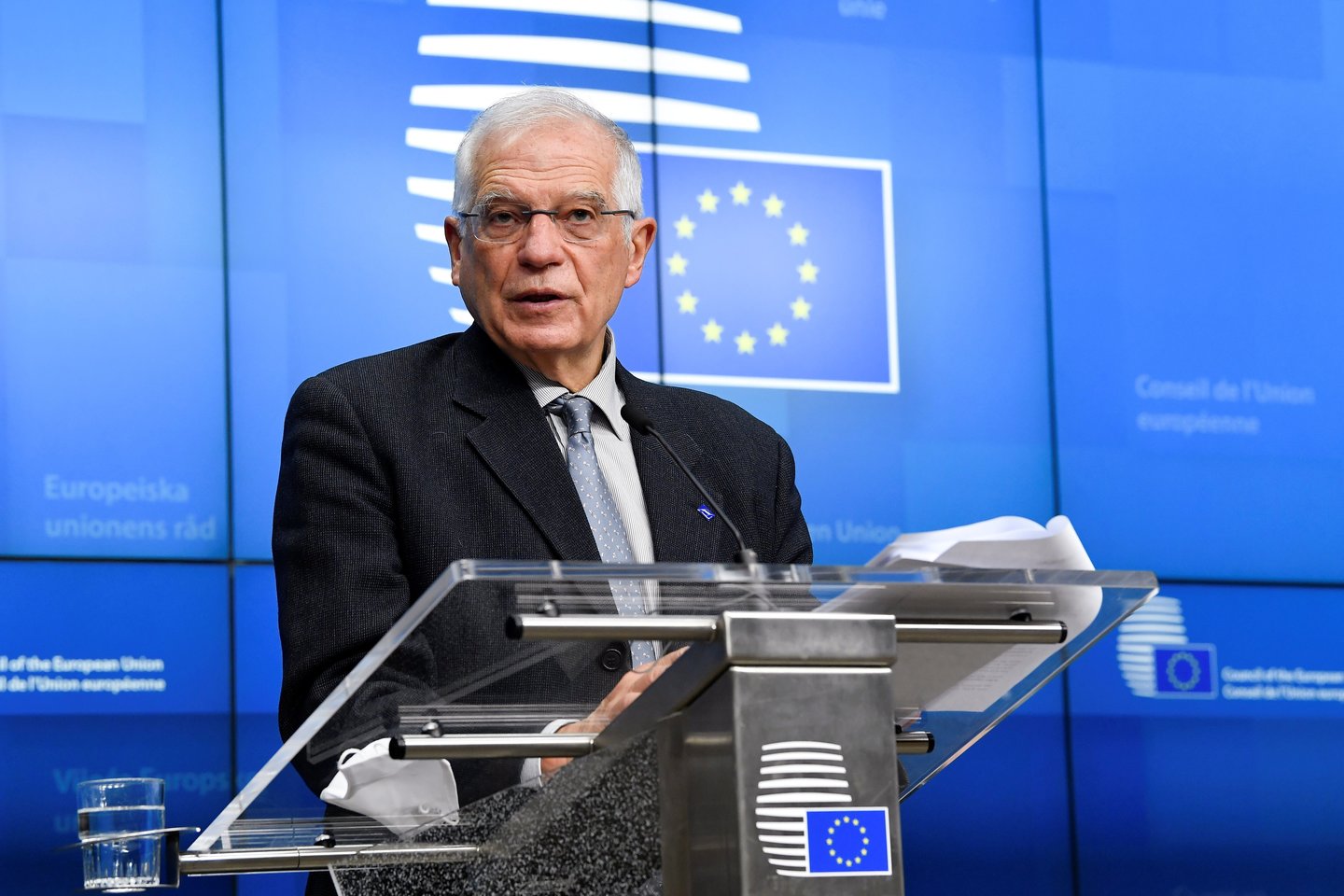 Europos Sąjungos diplomatijos vadovas Josepas Borrellis parei<br>Reuters/Scanpix nuotr.