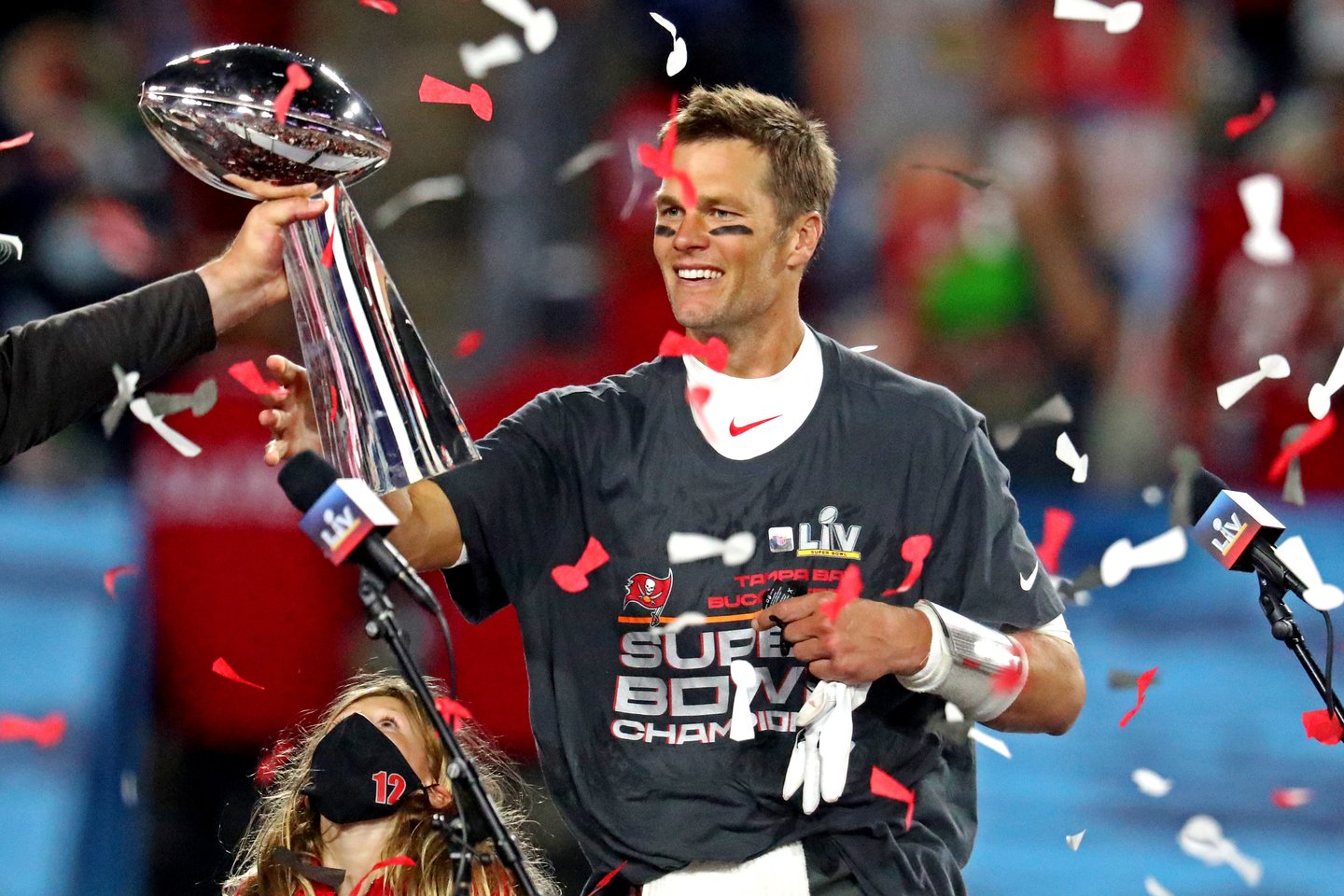 T.Brady „Super Bowl“ finale triumfavo septintąjį kartą.<br>Scanpix nuotr. 