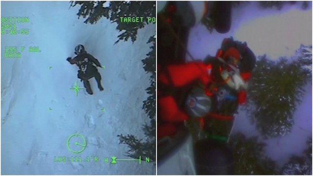 Užfiksuota gelbėjimo operacija: iš mirties gniaužtų ištrauktas slidininkas, patyręs lokio ataką