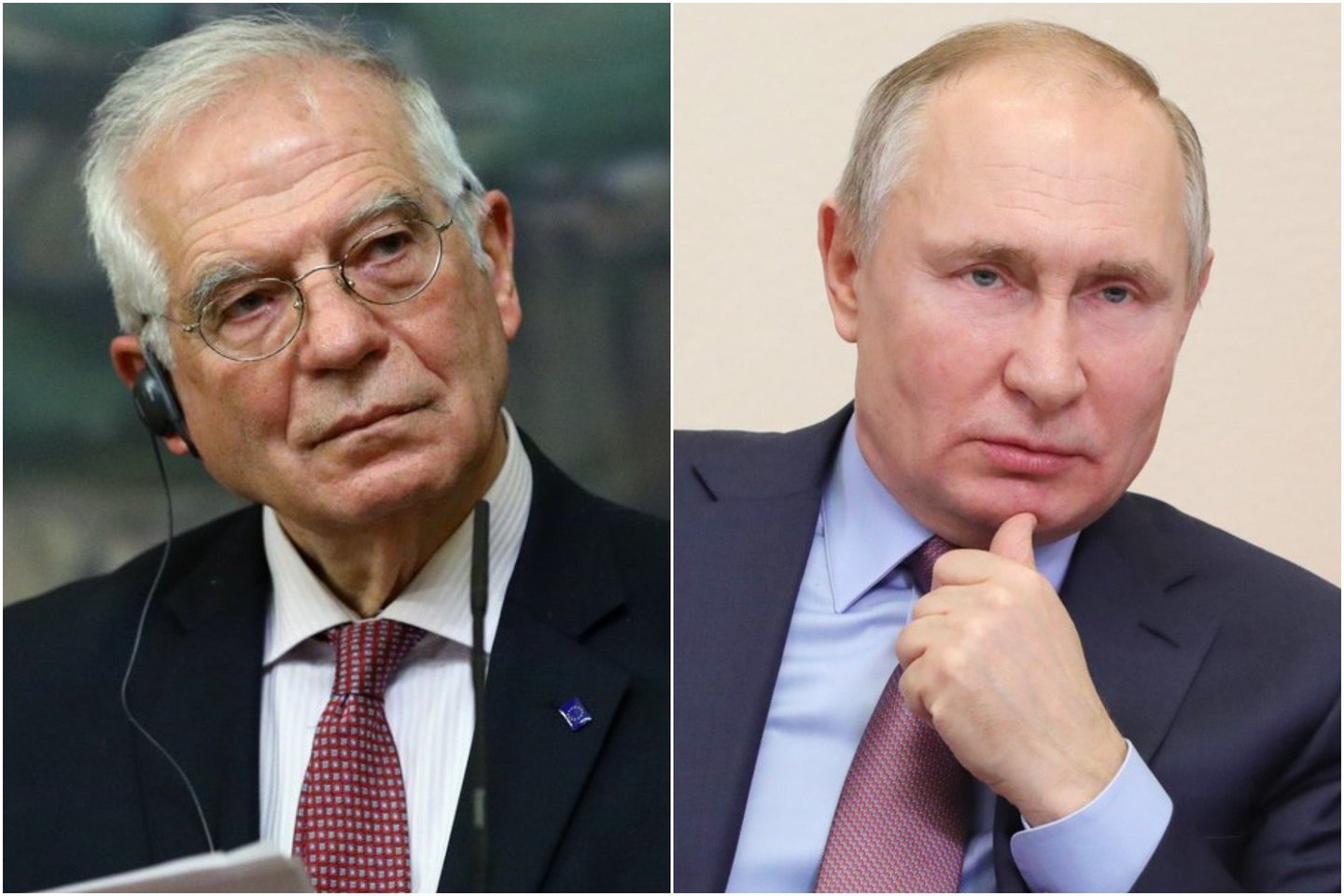 Anot J.Borrellio (kairėje), Rusija dialogo nenori.<br> lrytas.lt koliažas.
