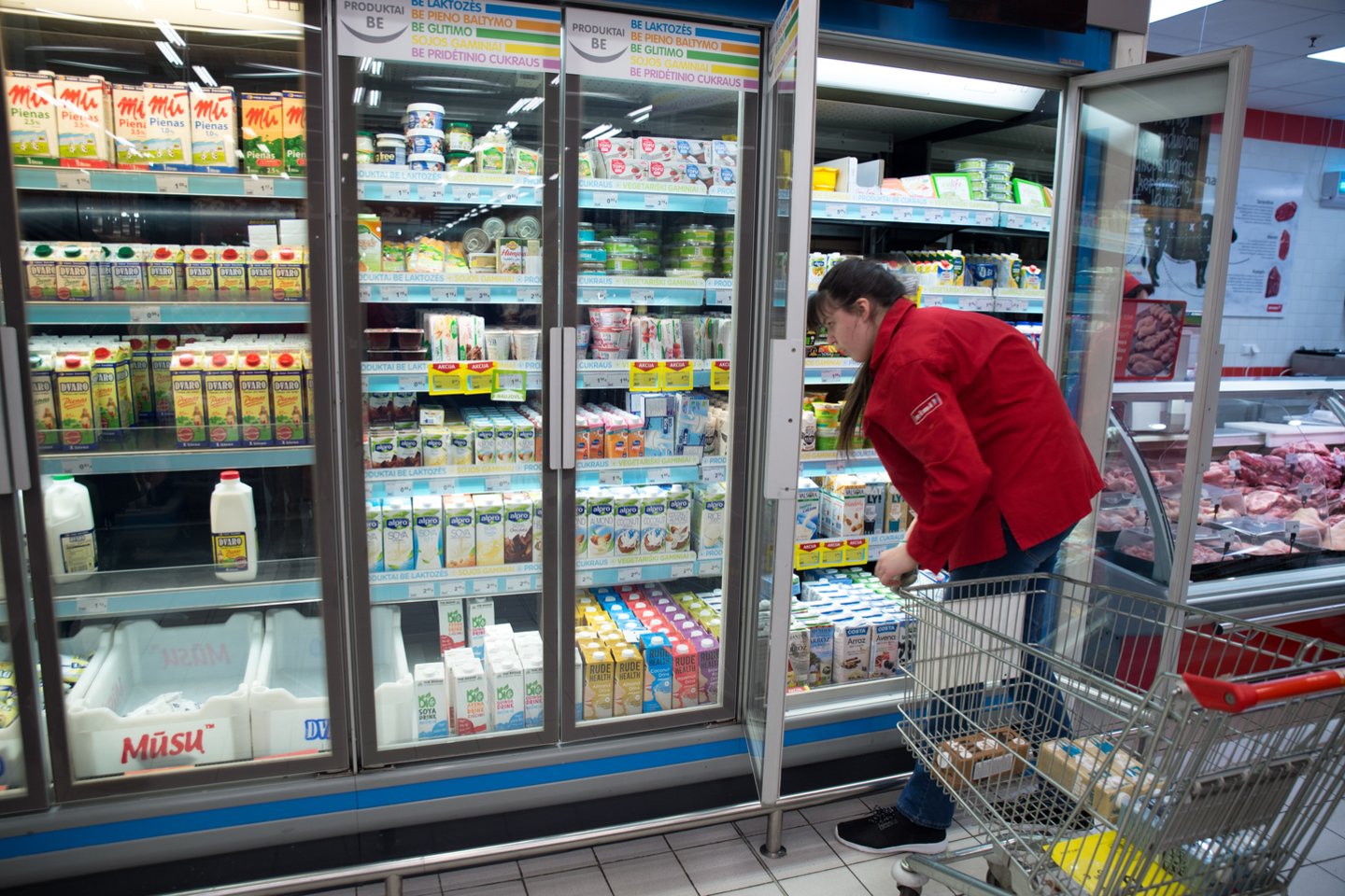 Pastaruoju metu parduotuvių lentynose atsiranda vis daugiau pieno produktų be laktozės.<br>V.Ščiavinsko nuotr.