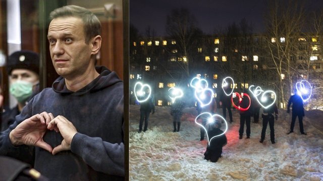 Valentino diena kitaip: Rusijoje surengta akcijų A. Navalnui palaikyti