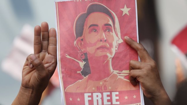 Mianmare kilo nauja protestų banga – pratęsiamas nuverstos šalies lyderės suėmimas