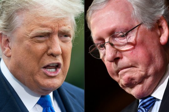D. Trumpas ragina respublikonus nušalinti jų lyderį Senate M. McConnellą