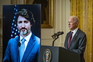 J. Bideno ir J. Trudeau virtualios derybos: mažiau pompastikos, daugiau politikos
