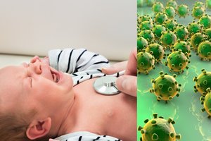 Sunkiai sergančio naujagimio organizme užfiksuotas pribloškiantis koronaviruso dalelių kiekis