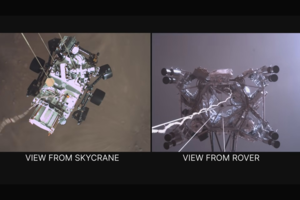 NASA paskelbė pirmąjį istorijoje vaizdo įrašą, kaip marsaeigis nusileidžia Raudonojoje planetoje