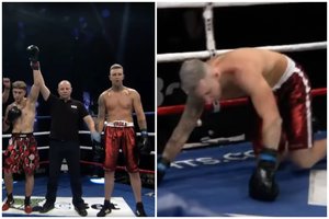 Ilgai lauktoje dvikovoje – kovotojas D. Rimkus nokautavo fitneso trenerį R. Viršilą antrajame raunde