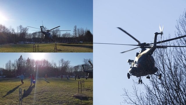 Nufilmuota: karinis sraigtasparnis iš Latvijos atskraidino donoro širdį