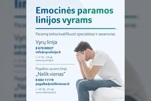 Psichologinė ir emocinė pagalba telefonu vyrams: kur kreiptis